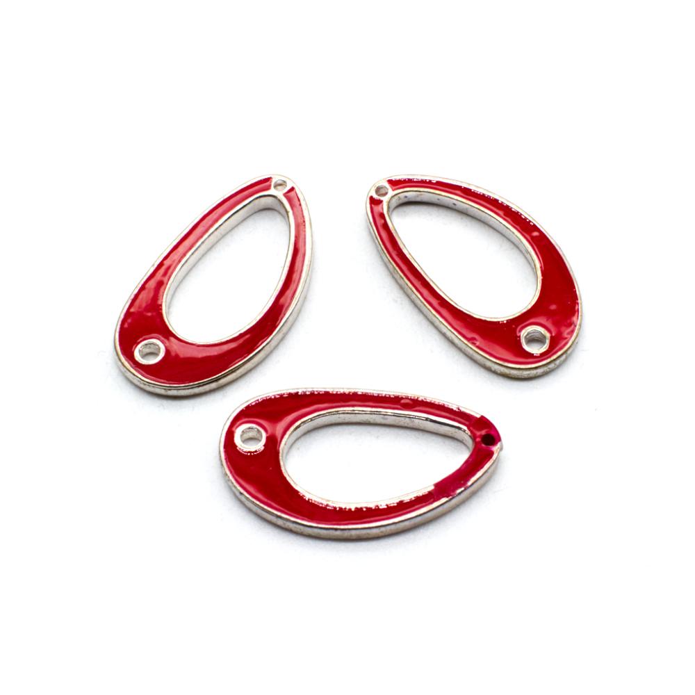 27mm Oval Connector - Red 3pcs