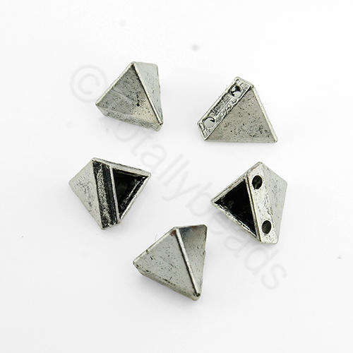 Antique Silver Metal Bead - Tetrahedron 9mm 18pcs
