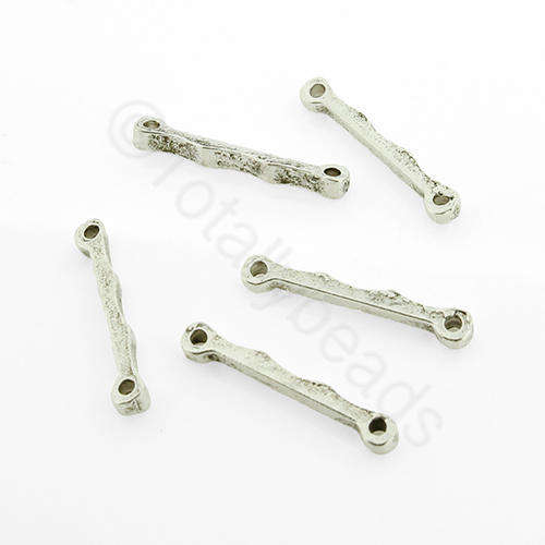 Antique Silver Metal Connector - 2-hole 20mm - 20pcs