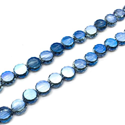 10mm crystal beads blue, pack of 10 — faceted for jewelry making and beadwork