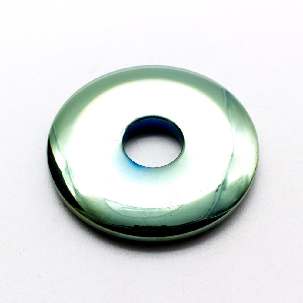Hematite Coin 40mm - Green Plated