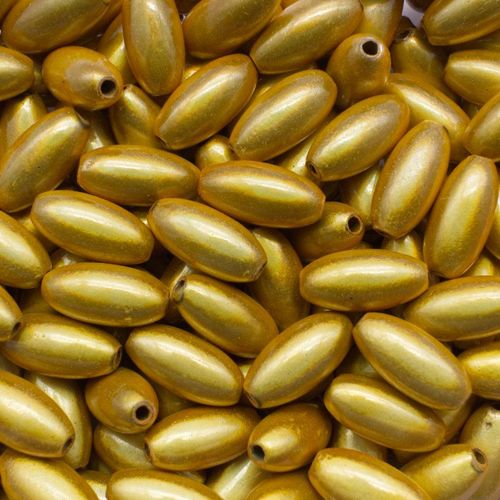 12mm Miracle acrylic round beads 6x12mm rice dark gold 30pcs — pack of 30, reflective 3D-effect beads ideal for jewelry making, crafts, a…