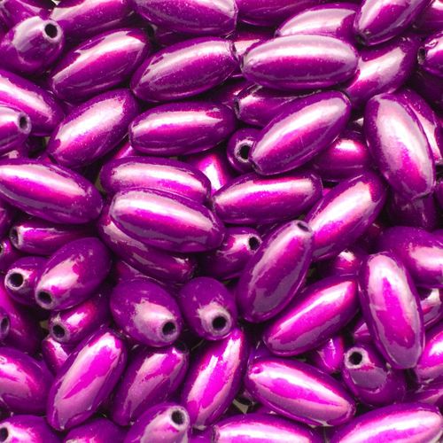 12mm Miracle acrylic round beads 6x12mm rice dark purple 30pcs — pack of 30, reflective 3D-effect beads ideal for jewelry making, crafts,…