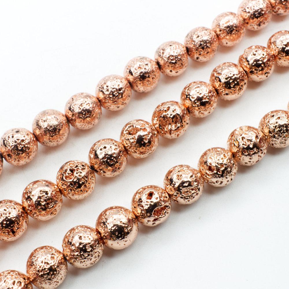 Lava Beads Rose Gold - 10mm