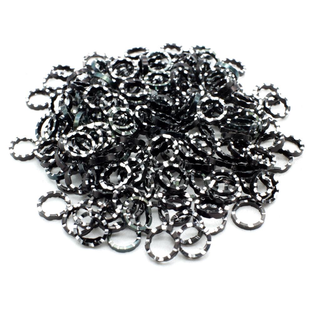Aluminium Coloured Rings 8mm Black 10pcs for jewellery making