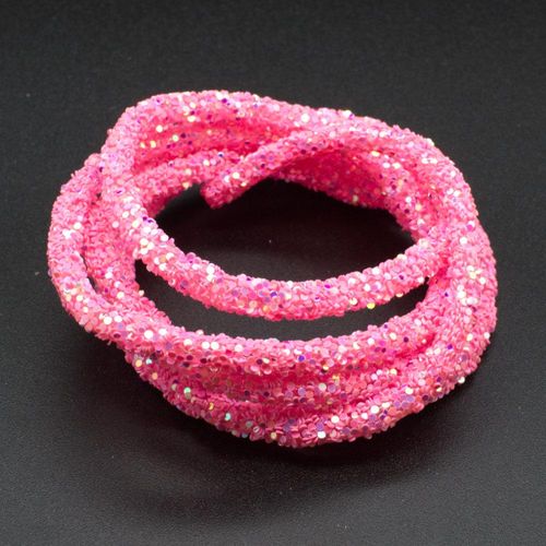 Glitter Tube 70cm   Pink 5mm for jewellery making