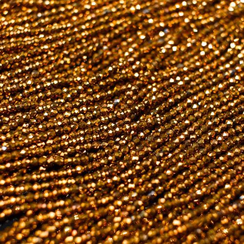 1.5mm crystal beads golden bronze — faceted for jewelry making and beadwork