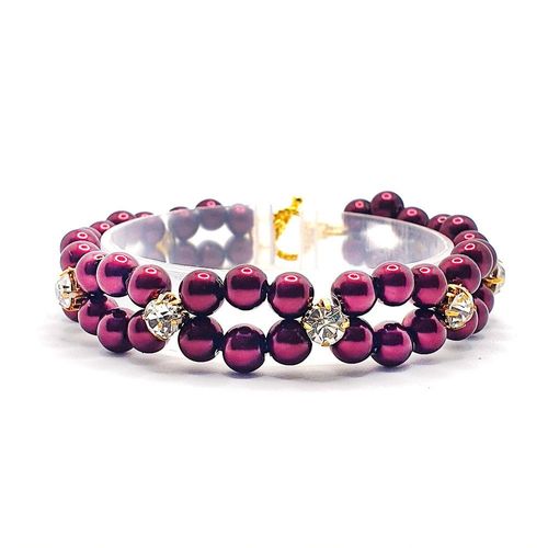 Thea Rhinestone Bracelet burgundy bracelet making kit — DIY set with beads and instructions for creating handmade jewelry