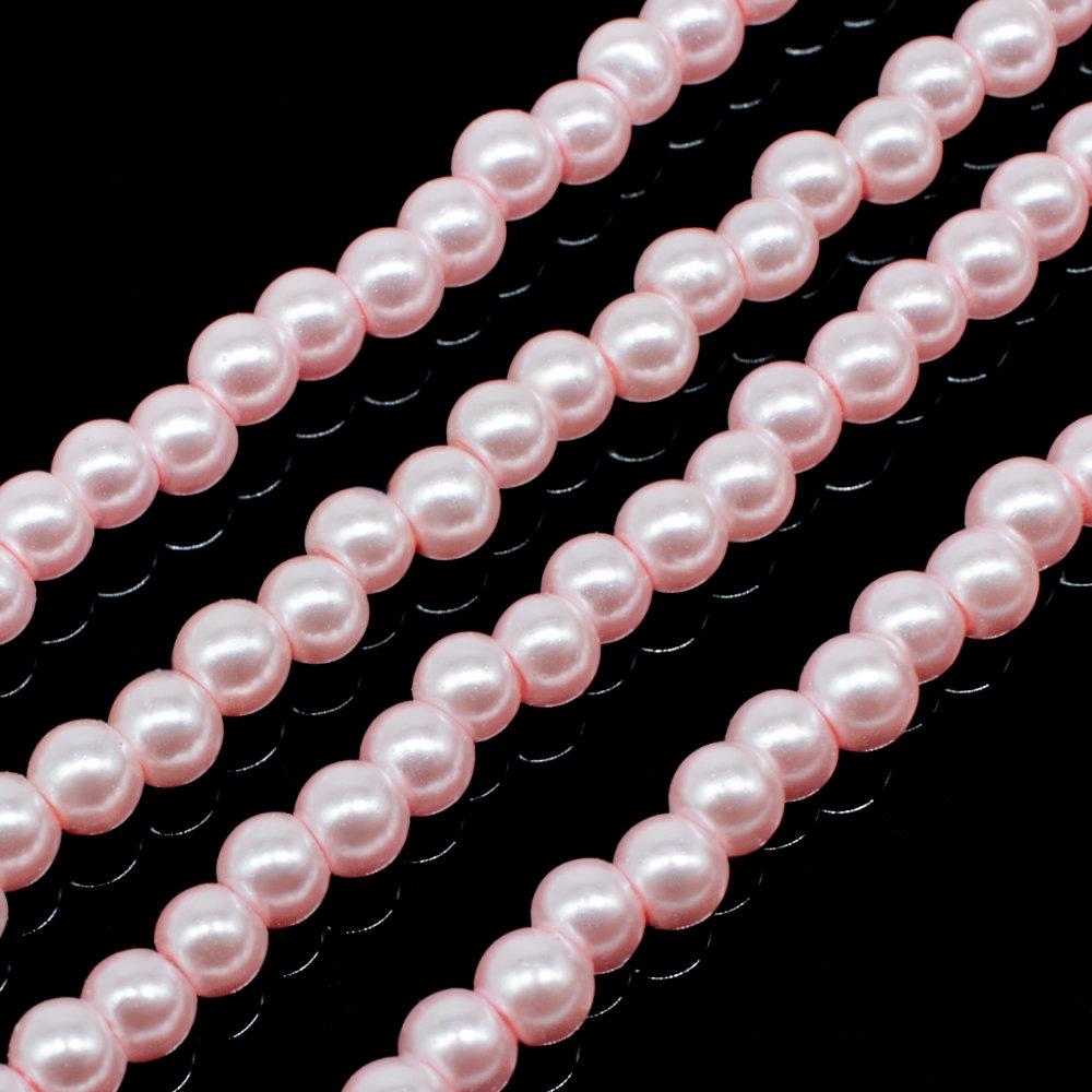 Glass Pearl Round Beads 3mm Rose Pink Craft, hobby & jewellery supplies Totally Beads