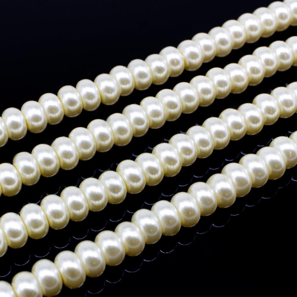 Glass Pearl Rondelle 3x5mm - Ivory