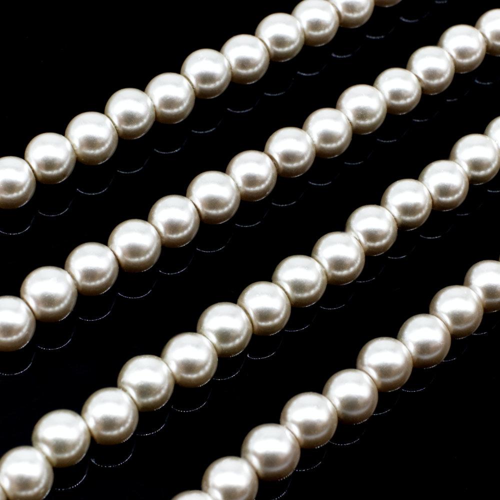 Glass Pearl Round Beads 4mm - Dove