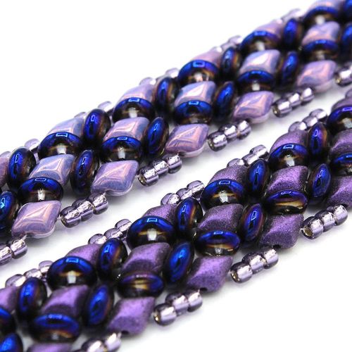 Marylin Bracelet Makes 2 suede tanzanite bracelet making kit — DIY set with beads and instructions for creating handmade jewelry