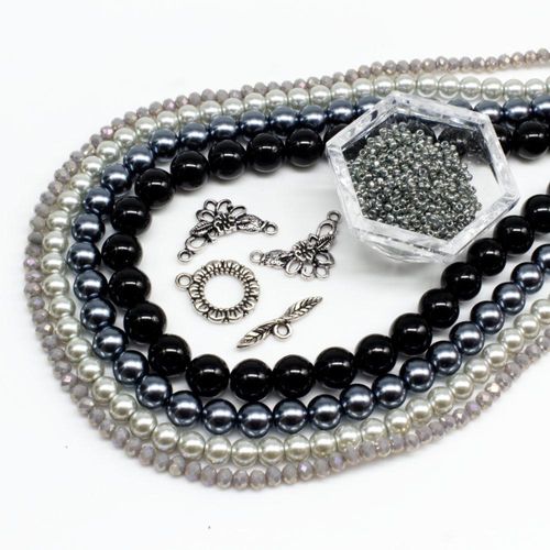 Glass Pearl Round Beads 10mm - Black, Craft, hobby & jewellery supplies