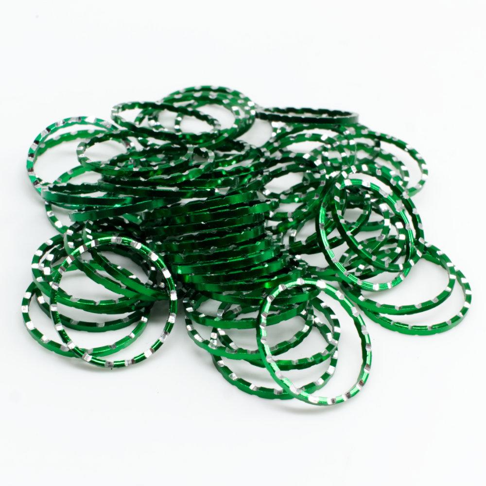 Aluminium Coloured Rings 20mm Green 10pcs for jewellery making