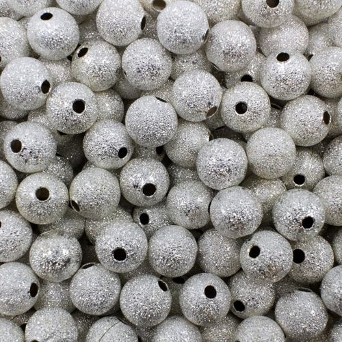 Stardust Beads 8mm Silver   16pcs for jewellery making