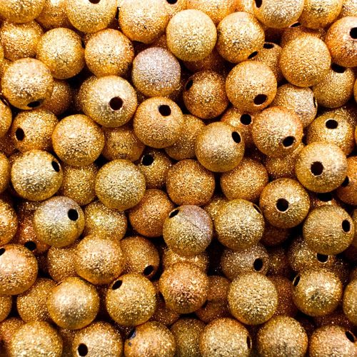 Stardust Beads 8mm Gold   16 pcs for jewellery making