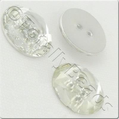 Acrylic Button - Silver and Clear
