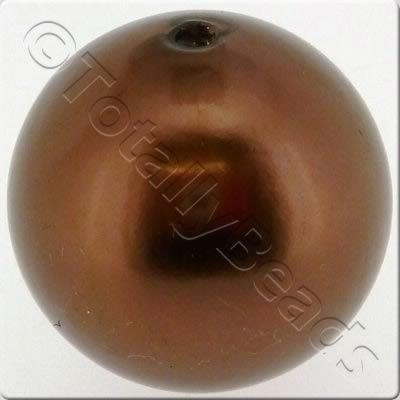 Acrylic Pearl Beads - Round 30mm - Bronze 5pcs