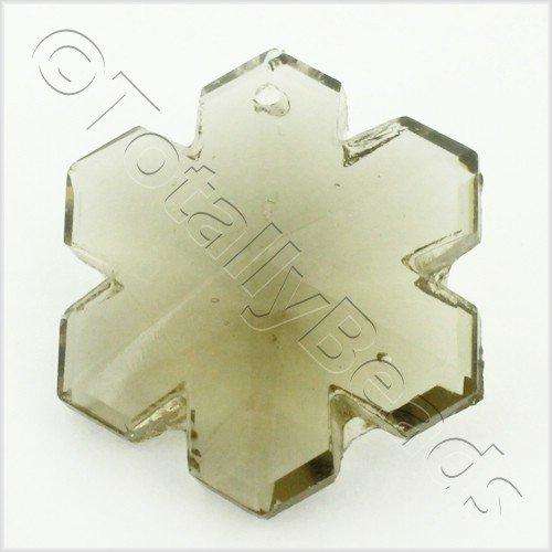 Glass Pendant Snowflake 29mm - Grey