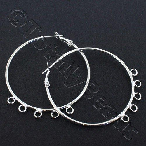 Loop Earring - 5 Loops 45mm - Silver Plated