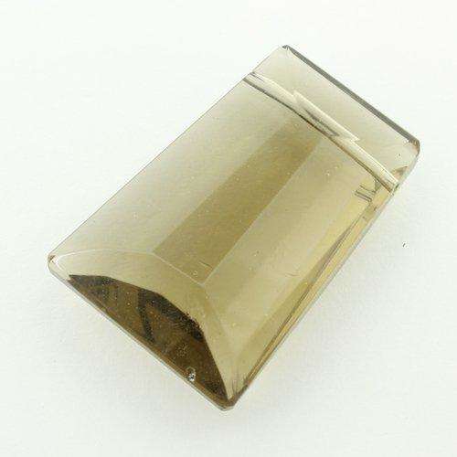 Glass Bead Facet Rectangle 20mm - SmokeQuartz