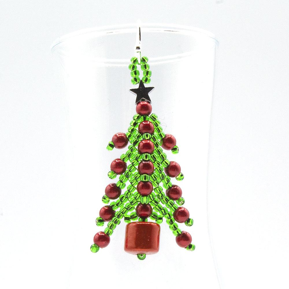 Christmas Tree Earring Kit Red Totally Beads