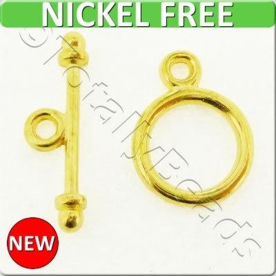 Metal Toggle - Simple Ring 9mm 10 sets Gold