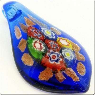 Lampwork Pendant - Drop 63mm - LPB19