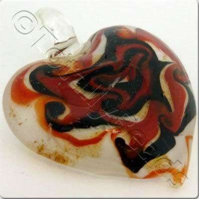 Lampwork Pendant - Heart 43mm - LPR45