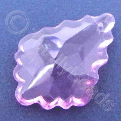Glass Pendant Leaf Drop Pink - 40mm