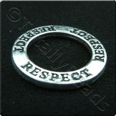 Tibetan Silver Message Ring - Respect