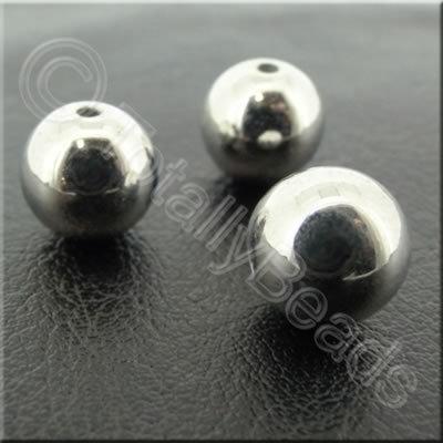 Metalised Acrylic Bead Round - 7mm - Antique Silver 100 pcs
