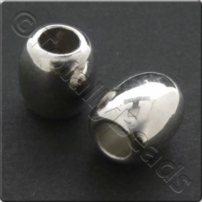 Metalised Acrylic Bead LH Barrell 10x12mm - Antique Silver 30pcs