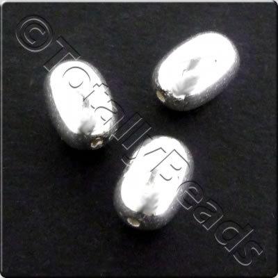 Metalised Acrylic Bead Rice 9x6mm - Silver 85pcs