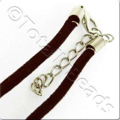 Velour Necklace Cord - Dark Brown