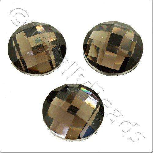 Resin Cabochon 10mm - Facet Black Diamond 10pcs