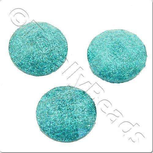 Resin Cabochon 10mm - Facet Sparkle Turquoise 10pcs