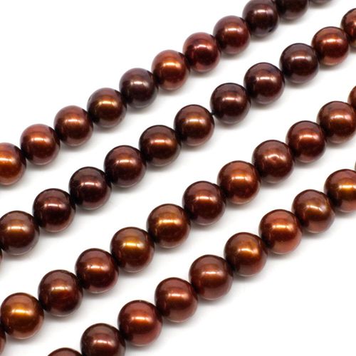 Freshwater Pearls 6 7mm Round Bronze   14" String for jewellery making