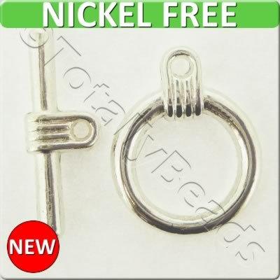 Metal Toggle - Simple Ring 16mm 4sets Silver Plated