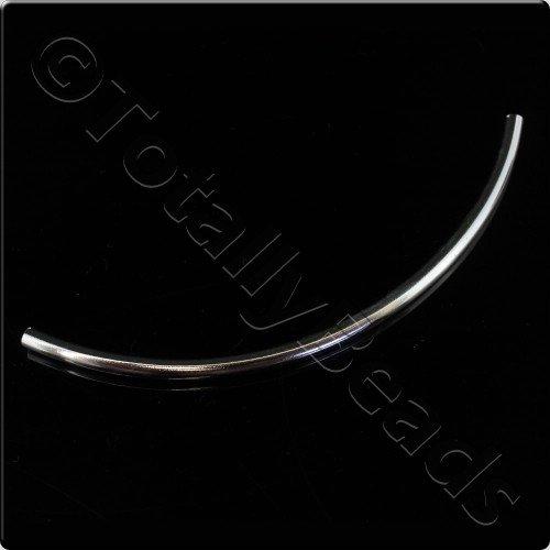 Metal Curved Tube 4x110mm - Silver Plated