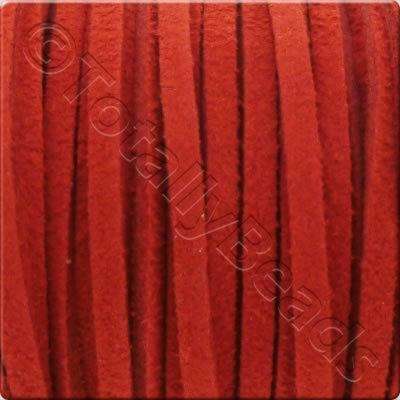 Suede Cord Red - 3mm - 5m Spool