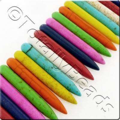 Synthetic Turquoise Spike - 34x5mm - Mixed