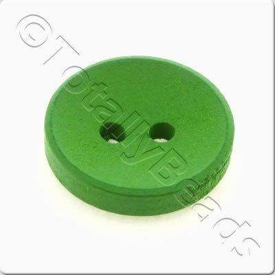 Concave Wooded Button 15mm - Green