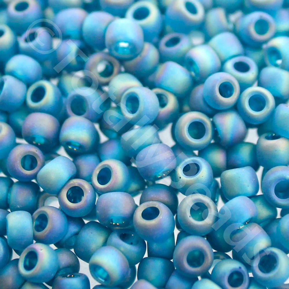 Toho Size 6 Seed Beads 10g - Trans Rainbow Frost Teal