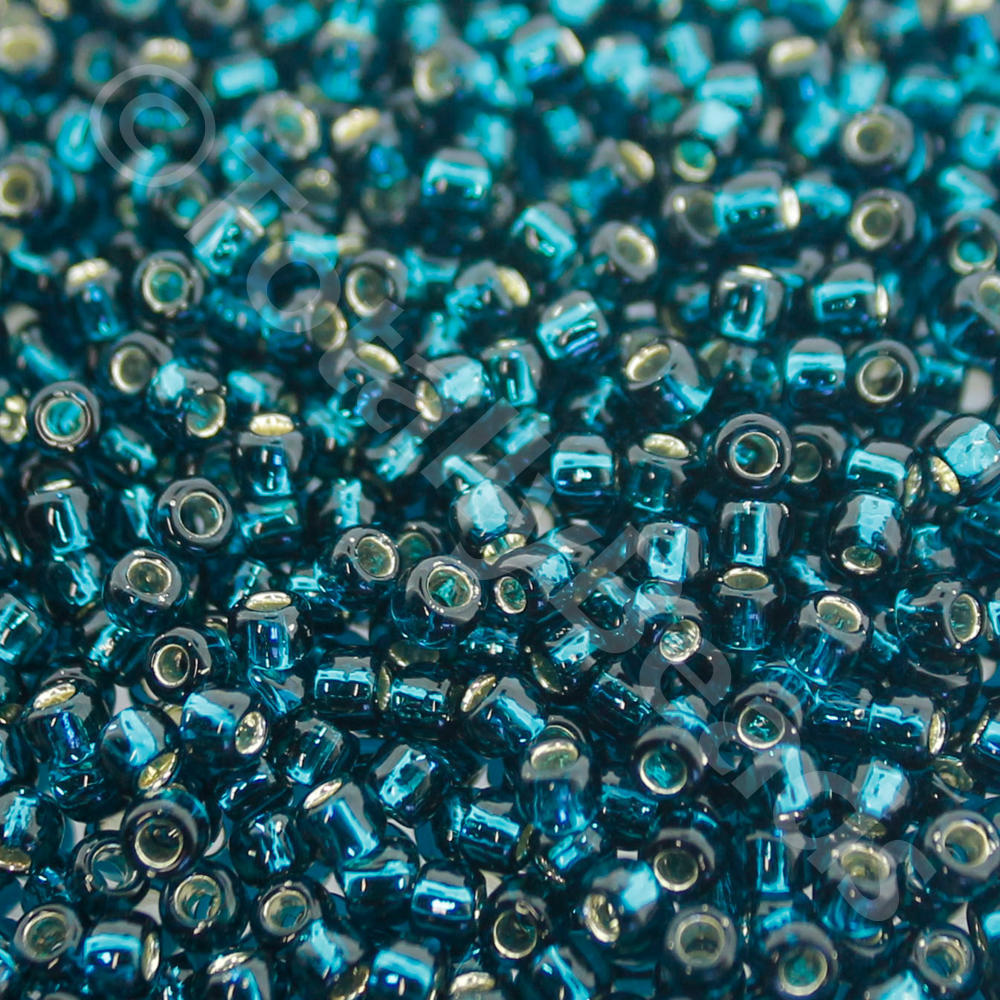 Toho Size 8 Seed Beads 10g -  Silver Lined Teal