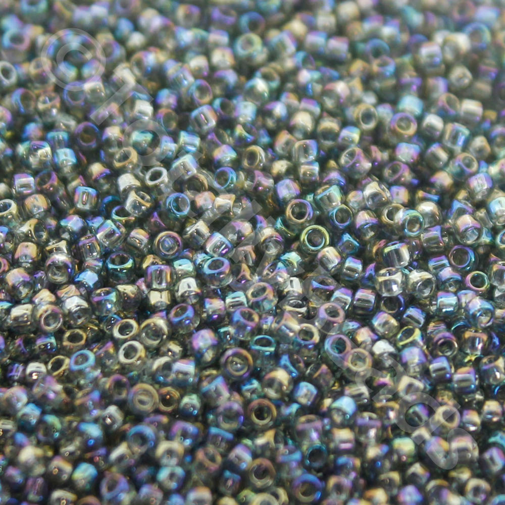 Toho Size 15 Seed Beads 10g - Trans Rainbow Grey