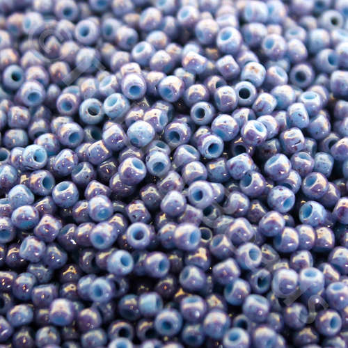 Toho Size 11 Seed Beads 10g - Marble Opaque Lt Blue Amethyst
