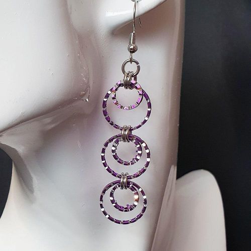 Celia Earrings purple earring making kit — DIY set with beads and instructions for creating handmade jewelry