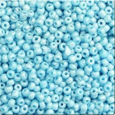 Seed Beads Opaque Luster  Turquoise - Size 6 100g