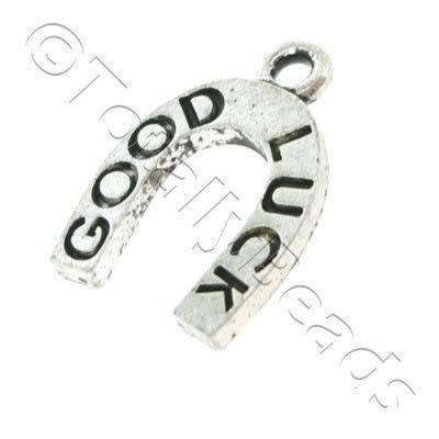 Tibetan Silver Charm - Good Luck Horse Shoe 5pcs